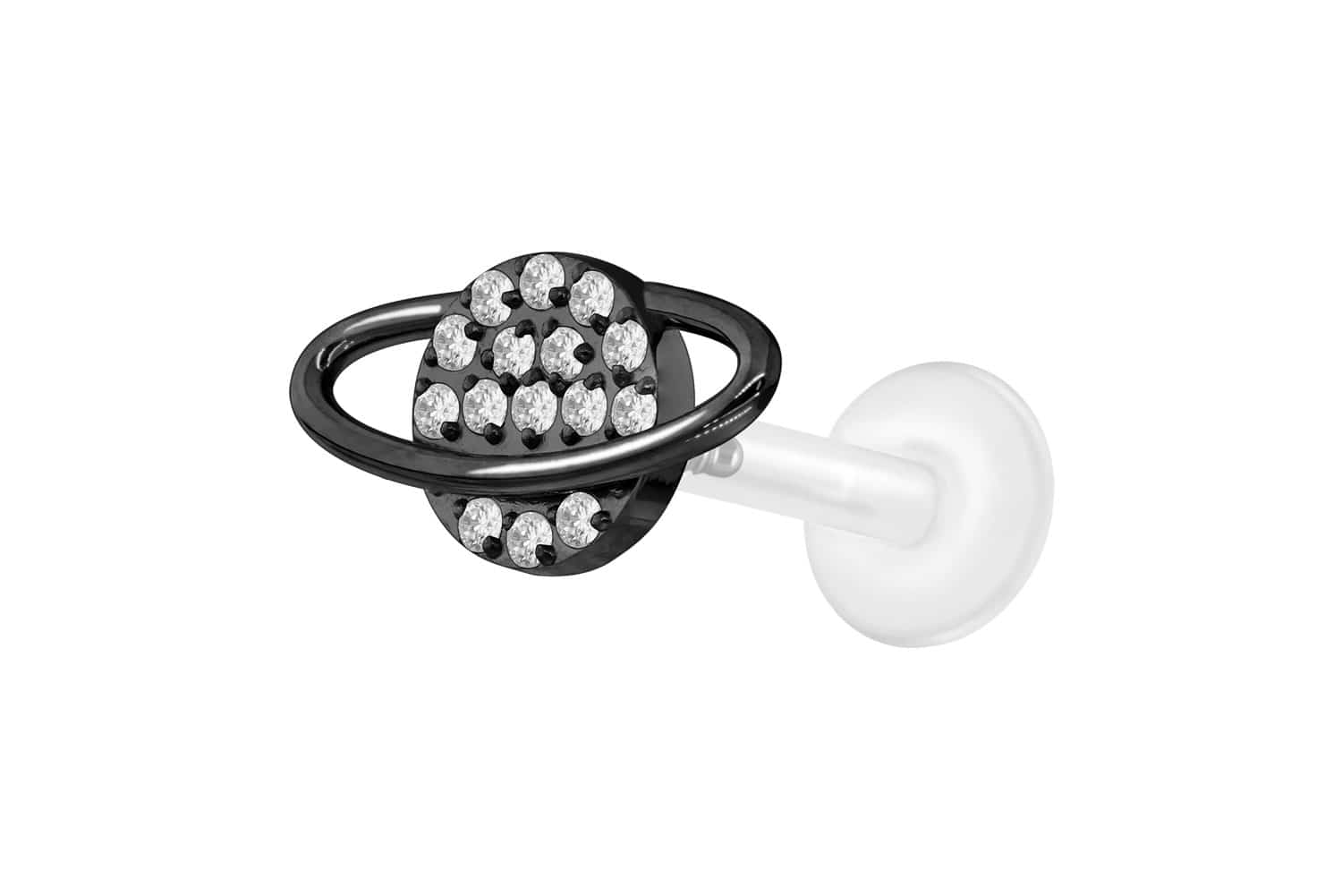 PTFE Labret Piercing mit Innengewinde + Titan-Aufsatz KRISTALLPLANET